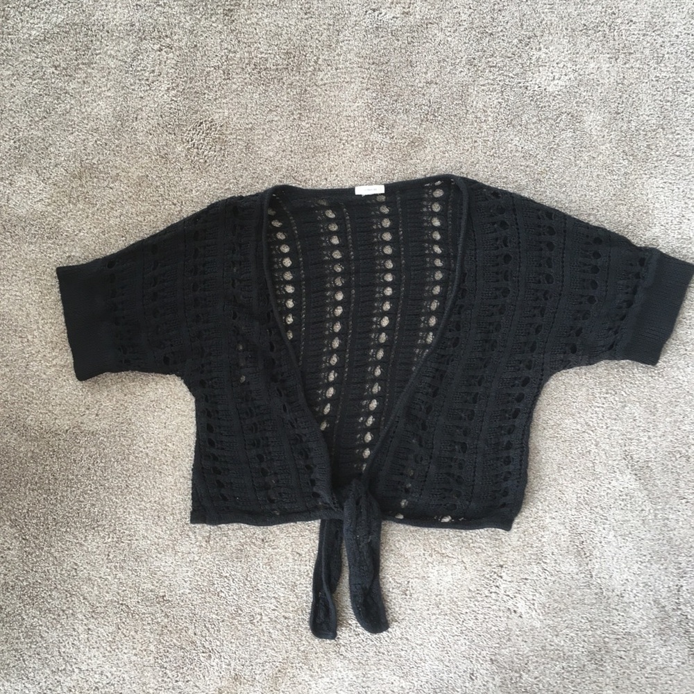 women’s tie front cropped cardigan Perfect Fit M